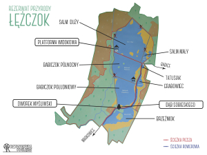 Mapa rezerwatu przyrody Łężczok