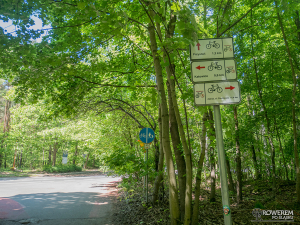 Skrzyżowanie szlaków rowerowych w Rudzie Śląskiej