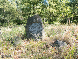 Stary kamień upamiętniający upolowanie jelenia