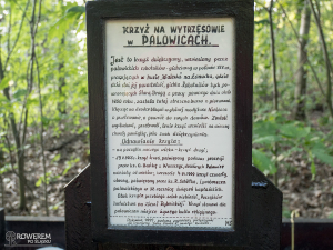 Tabliczka przy krzyżu w Palowicach