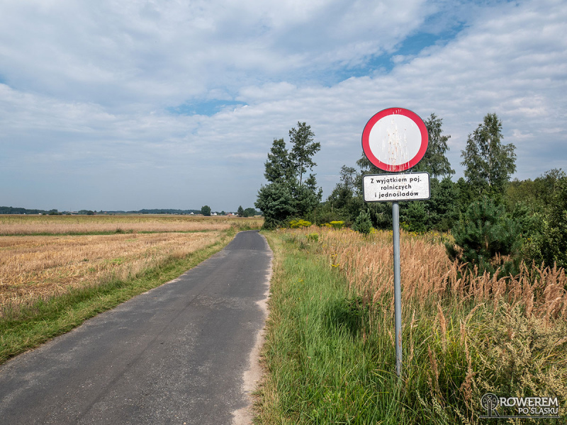 Polna droga asfaltowa z zakazem jazdy samochodów w Boronowie