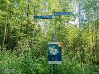 Koniec szlaku w lesie na granicy Tychów i Katowic