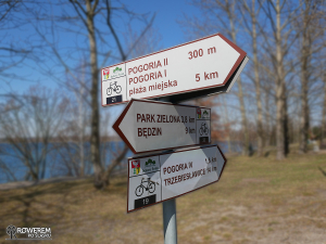 Oznakowanie szlaków roweroowych na Pogorii